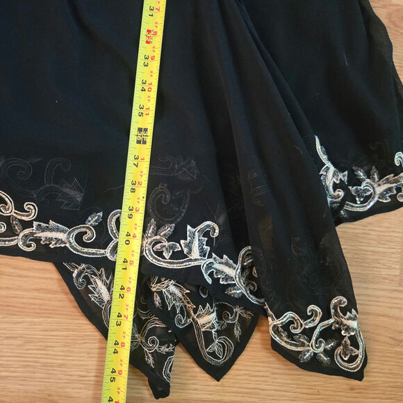 Vintage Y2K Whimsigoth Fairy Sheer Chiffon Beaded Asymmetrical Hem Dress 16 Hoco - Picture 12 of 12